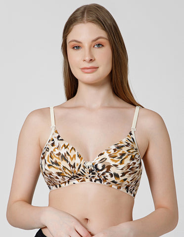 Bodycare Skin Color Animal Print, Full Coverage, Push Up Bra - (#6564B-S)
