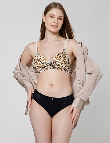 Bodycare Skin Color Animal Print, Full Coverage, Push Up Bra - (#6564B-S)