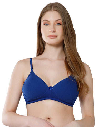 Bodycare Royal Blue Full Coverage, Seamless Padded Bra - (#6566R.BLU)