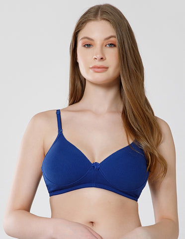 Bodycare Royal Blue Full Coverage, Seamless Padded Bra - (#6566R.BLU)