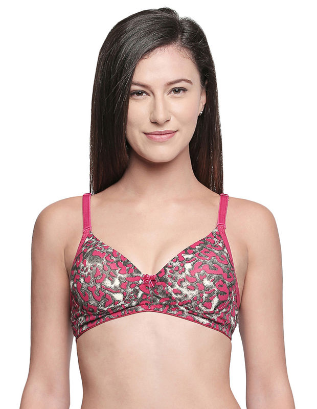 Seamless Padded Bra (Pack of 1 - Assorted Colors)-6567 with free transparent strap