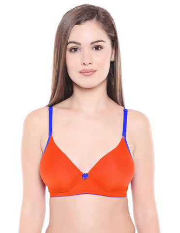 Padded Bra-6568ORG with free transparent strap