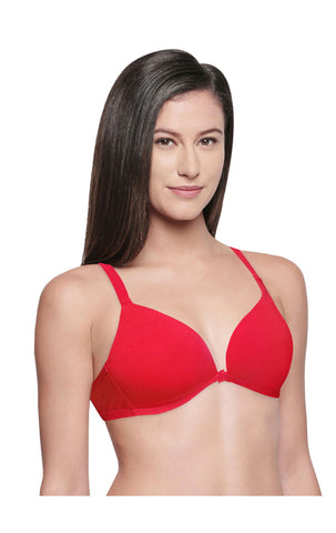 Bodycare Low Coverage, Front open, Seamless Padded Bra-6571-Red