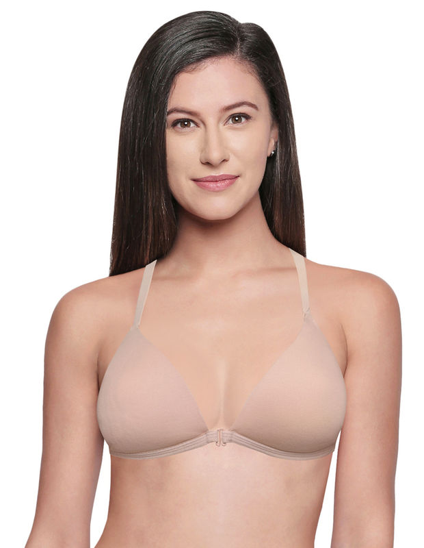 Bodycare Low Coverage, Front open, Seamless Padded Bra-6571-Skin