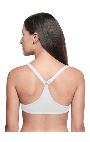 Bodycare Low Coverage, Front open, Seamless Padded Bra-6571-White