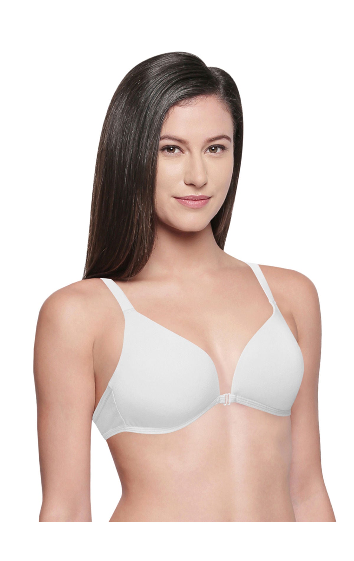 Bodycare Low Coverage, Front open, Seamless Padded Bra-6571-White