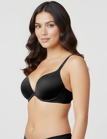 Bodycare Low Coverage, Front open, Seamless Padded Bra-6571-Black
