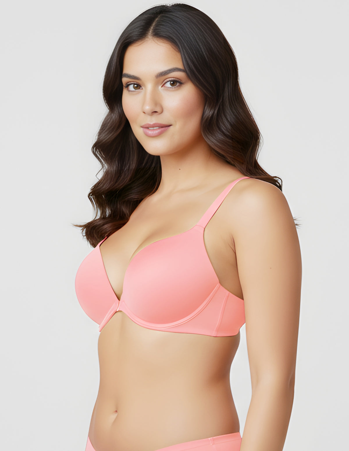 Bodycare Low Coverage, Front open, Seamless Padded Bra-6571-Pink