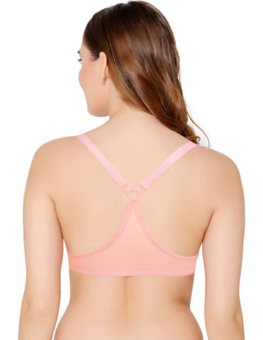 Bodycare Low Coverage, Front open, Seamless Padded Bra-6571-Pink