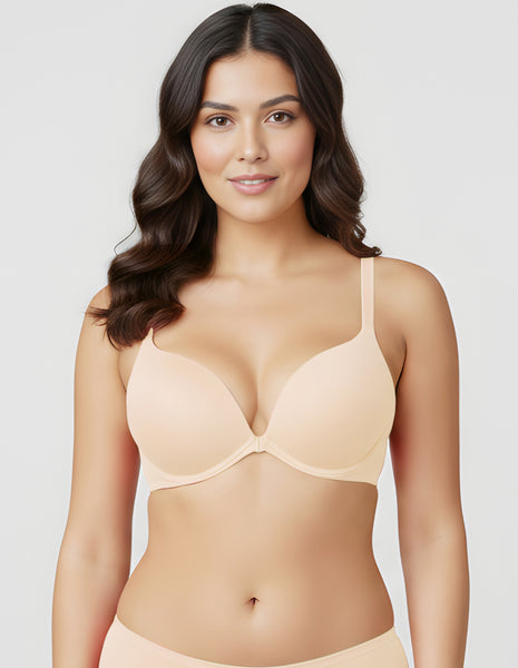Bodycare Low Coverage, Front open, Seamless Padded Bra-6571-Skin
