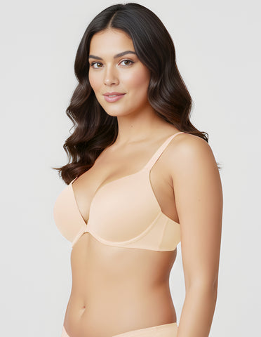 Bodycare Low Coverage, Front open, Seamless Padded Bra-6571-Skin