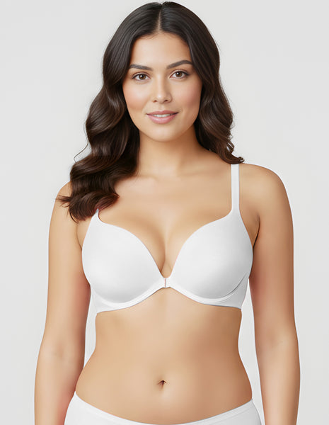 Bodycare Low Coverage, Front open, Seamless Padded Bra-6571-White