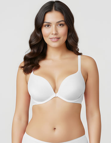 Bodycare Low Coverage, Front open, Seamless Padded Bra-6571-White