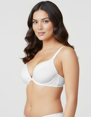 Bodycare Low Coverage, Front open, Seamless Padded Bra-6571-White