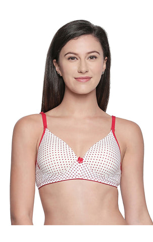 Seamless Printed Padded T-shirt Bra with Free Transparent Straps-6572-Assorted Print