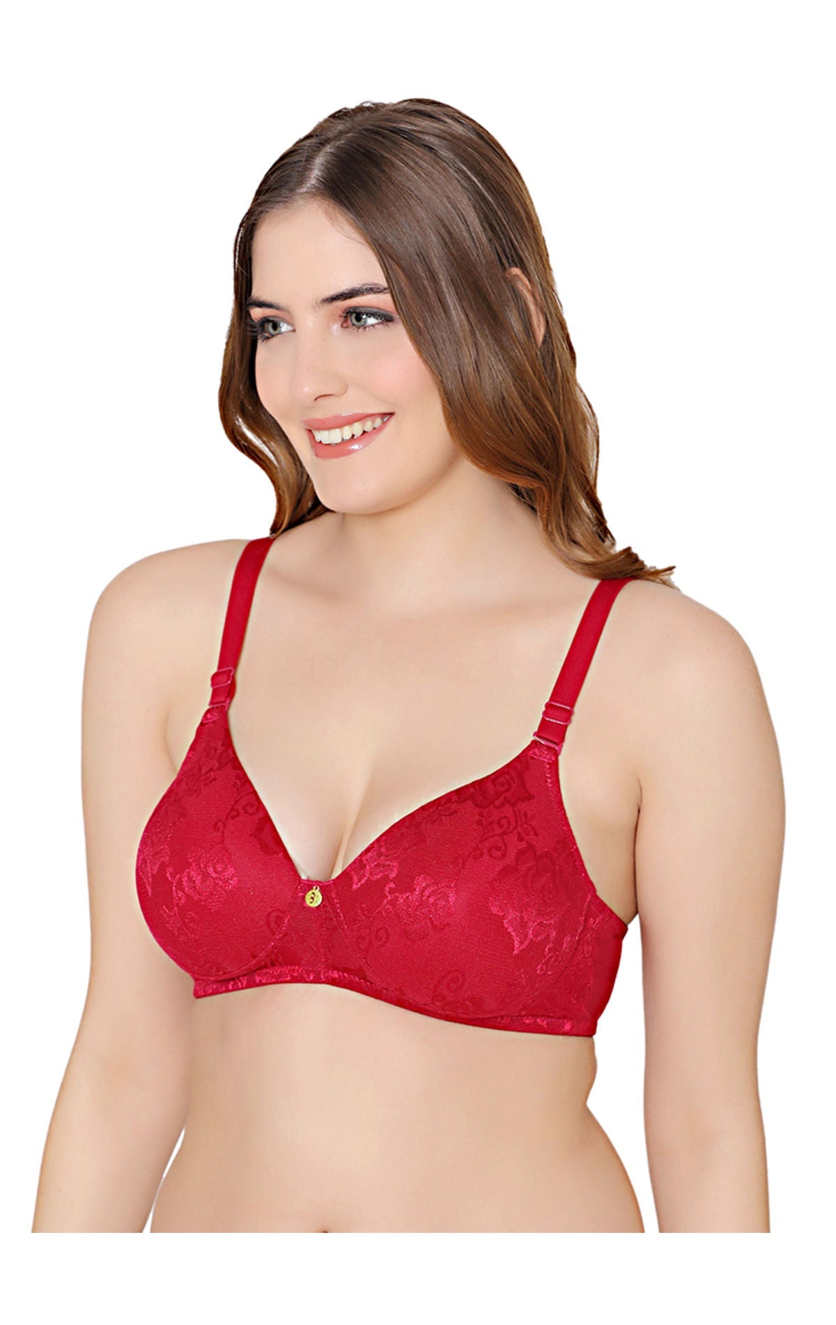 Bodycare nylon spandex wirefree adjustable straps designer net seamless padded bra-6574MEH