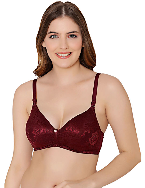 Bodycare nylon spandex wirefree adjustable straps designer net seamless padded bra-6574WI