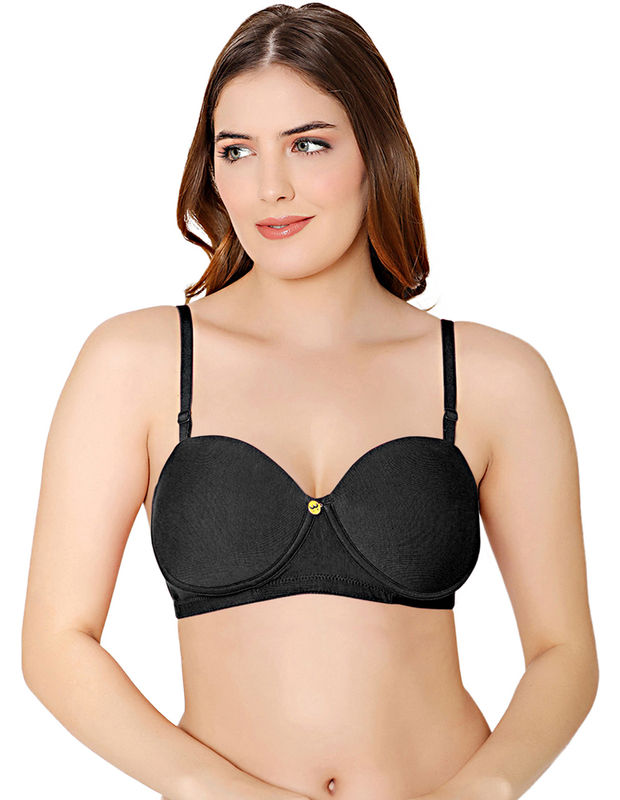 Bodycare cotton spandex wirefree convertible straps Seamless padded demi cup bra-6575B