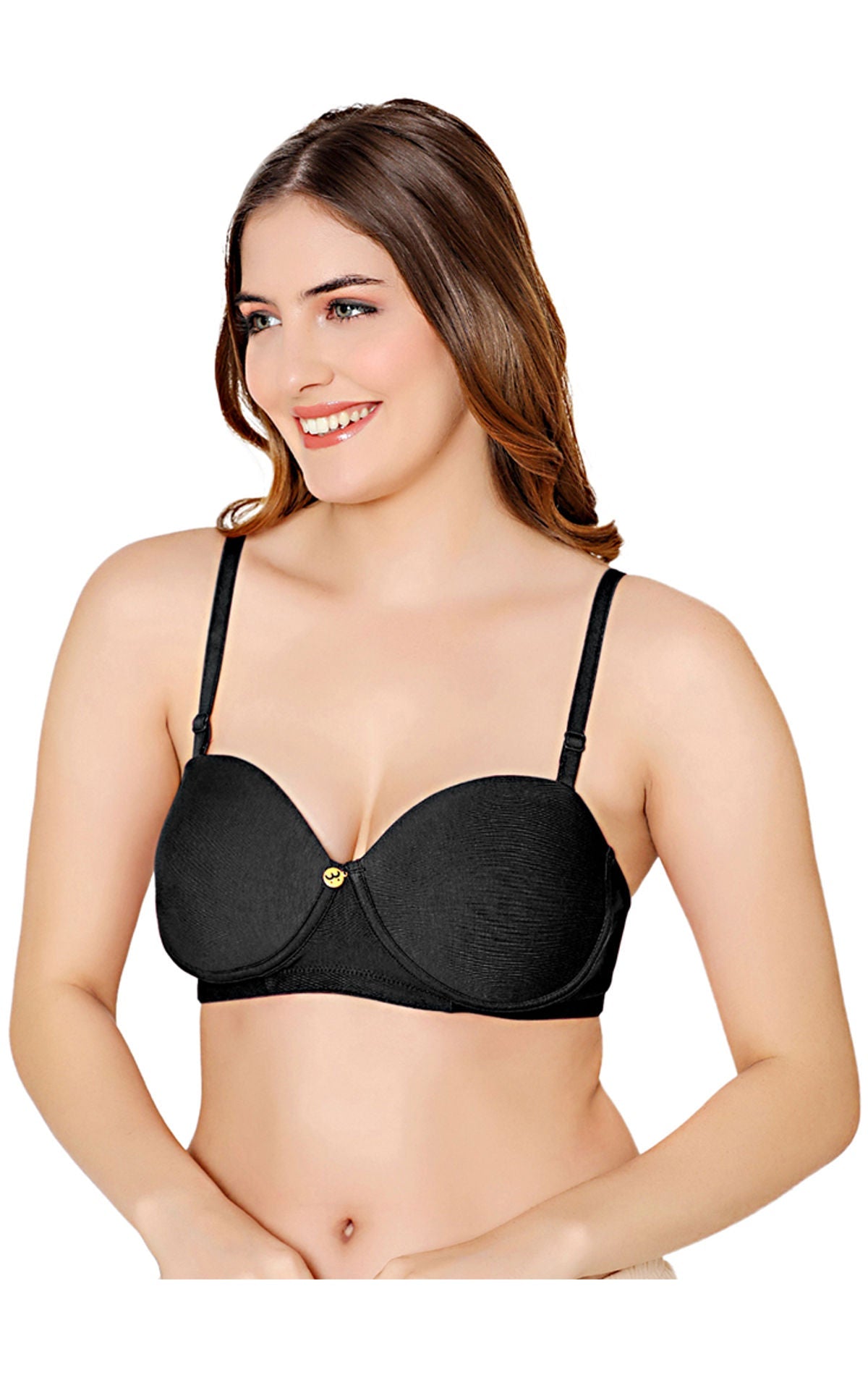 Bodycare cotton spandex wirefree convertible straps Seamless padded demi cup bra-6575B