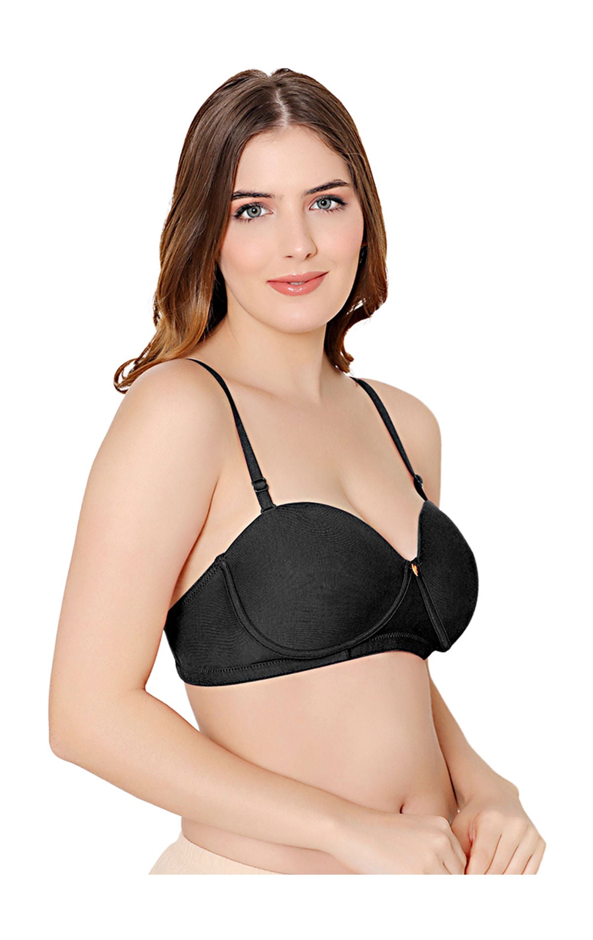 Bodycare cotton spandex wirefree convertible straps Seamless padded demi cup bra-6575B