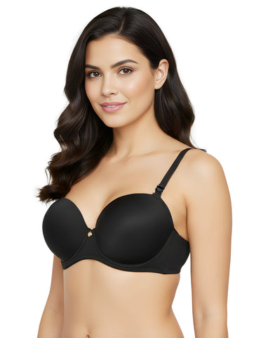 Bodycare cotton spandex wirefree convertible straps Seamless padded demi cup bra-6575B
