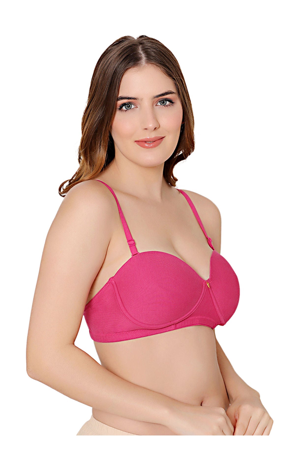 Bodycare cotton spandex wirefree convertible straps Seamless padded demi cup bra-6575FUS