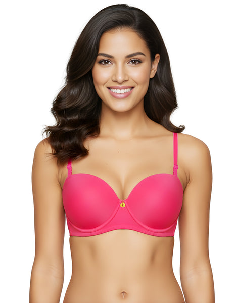 Bodycare cotton spandex wirefree convertible straps Seamless padded demi cup bra-6575FUS