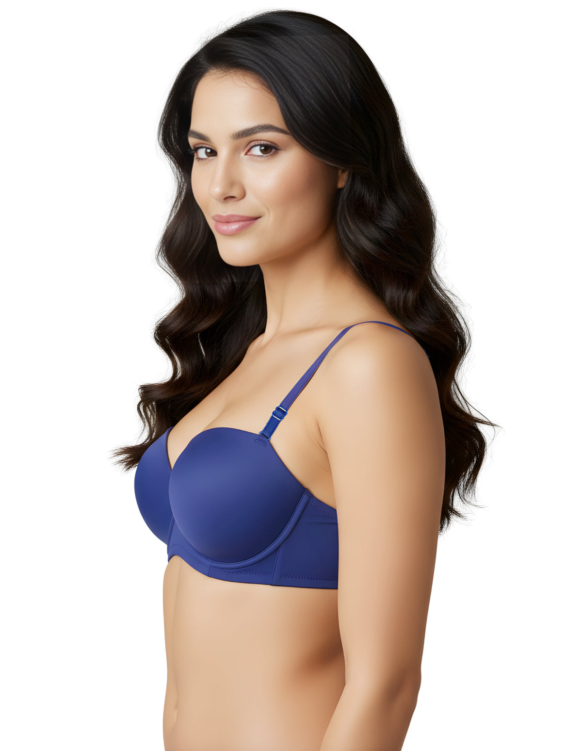 Bodycare cotton spandex wirefree convertible straps Seamless padded demi cup bra-6575R.BLU