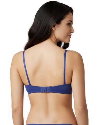 Bodycare cotton spandex wirefree convertible straps Seamless padded demi cup bra-6575R.BLU