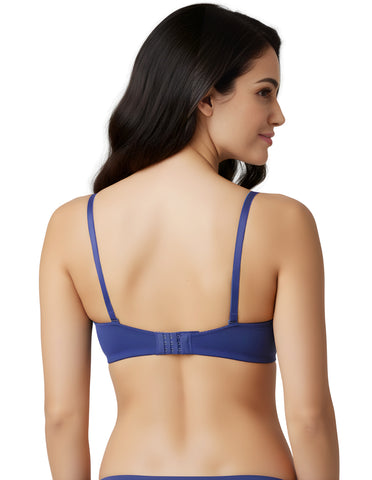 Bodycare cotton spandex wirefree convertible straps Seamless padded demi cup bra-6575R.BLU