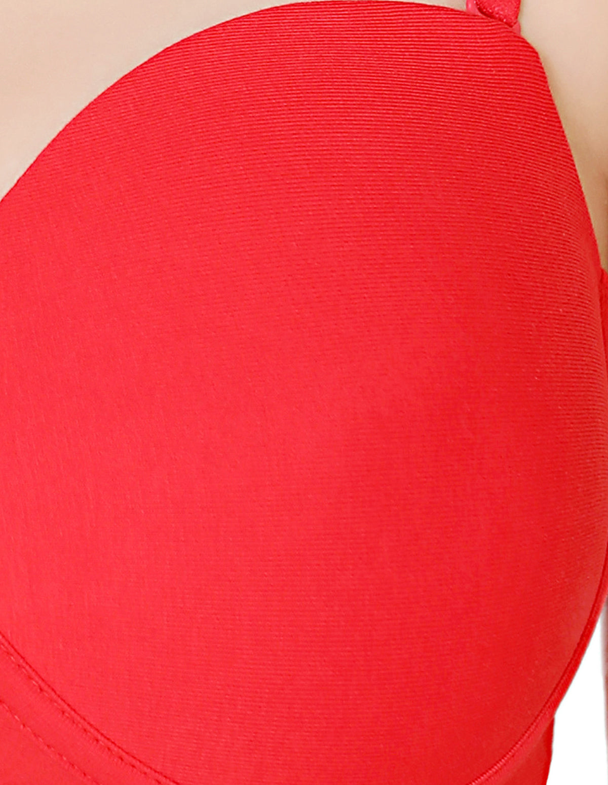 Bodycare cotton spandex wirefree convertible straps Seamless padded demi cup bra-6575RED