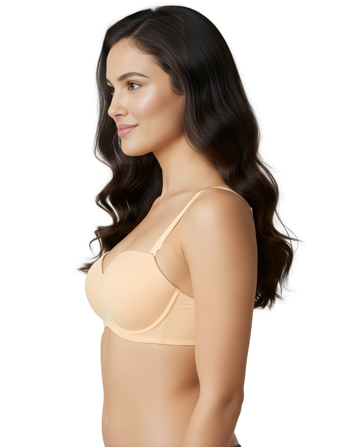 Bodycare cotton spandex wirefree convertible straps Seamless padded demi cup bra-6575S