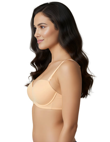 Bodycare cotton spandex wirefree convertible straps Seamless padded demi cup bra-6575S