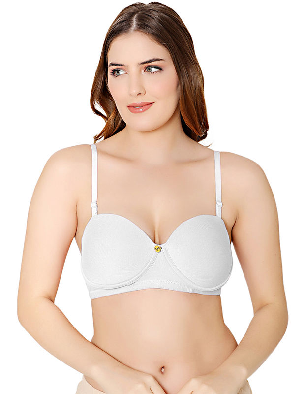 Bodycare cotton spandex wirefree convertible straps Seamless padded demi cup bra-6575W