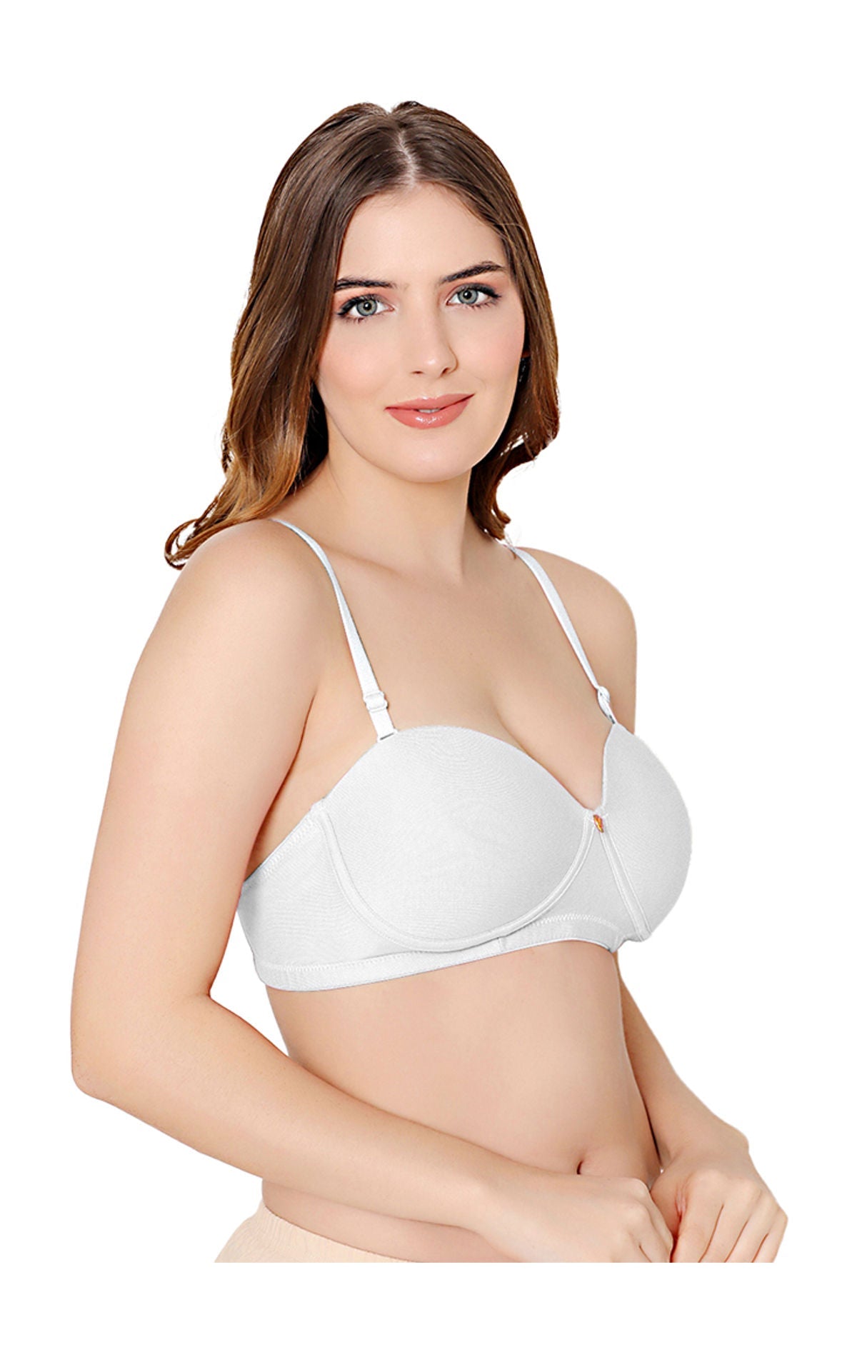 Bodycare cotton spandex wirefree convertible straps Seamless padded demi cup bra-6575W