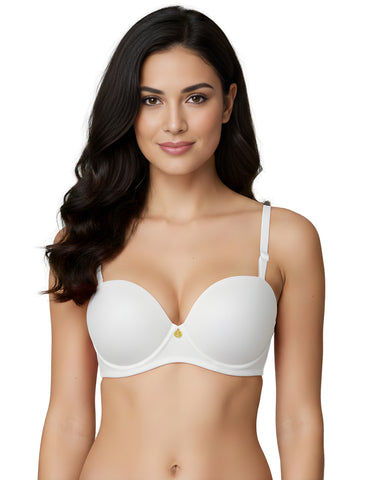 Bodycare cotton spandex wirefree convertible straps Seamless padded demi cup bra-6575W