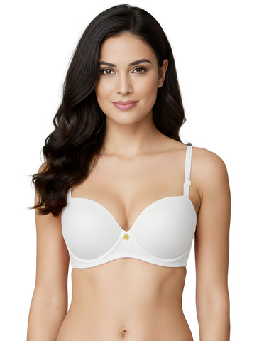 Bodycare cotton spandex wirefree convertible straps Seamless padded demi cup bra-6575W