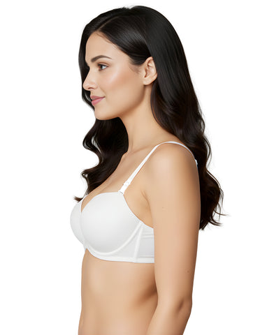 Bodycare cotton spandex wirefree convertible straps Seamless padded demi cup bra-6575W