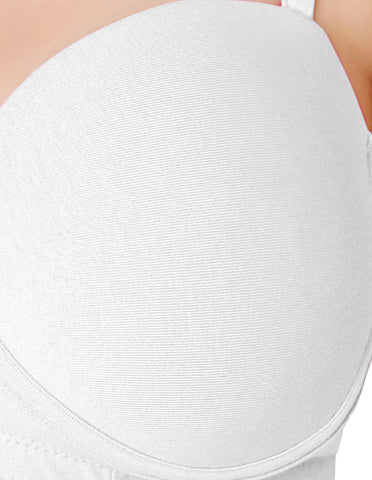 Bodycare cotton spandex wirefree convertible straps Seamless padded demi cup bra-6575W