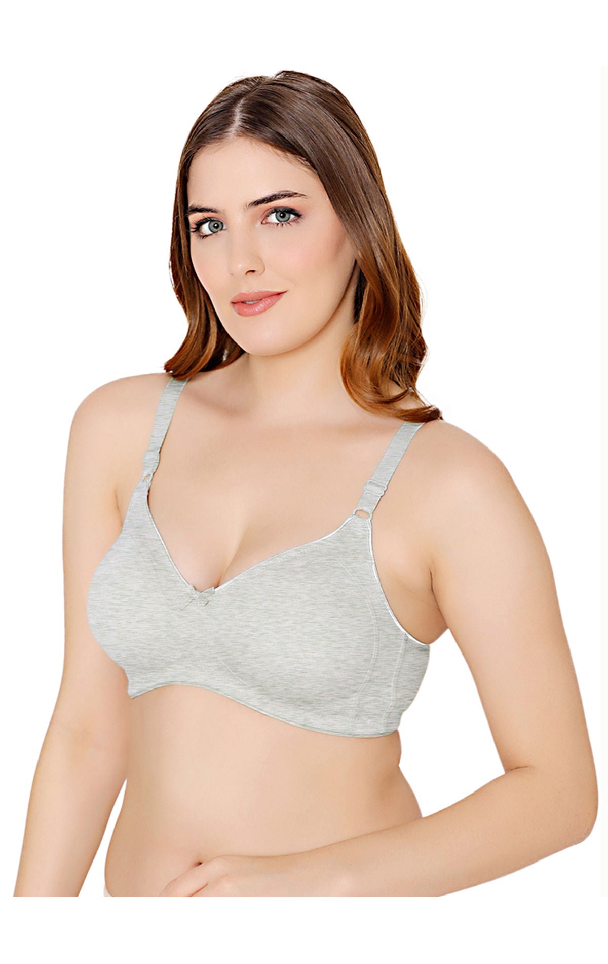 Bodycare polycotton wirefree adjustable straps moulded cup non padded bra-6576GRY