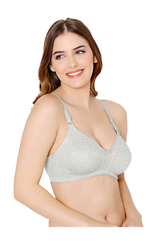 Bodycare polycotton wirefree adjustable straps moulded cup non padded bra-6576GRY