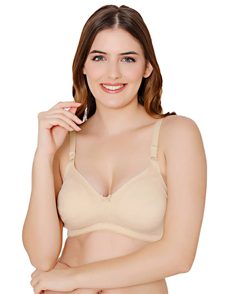 Bodycare polycotton wirefree adjustable straps moulded cup non padded bra-6576S