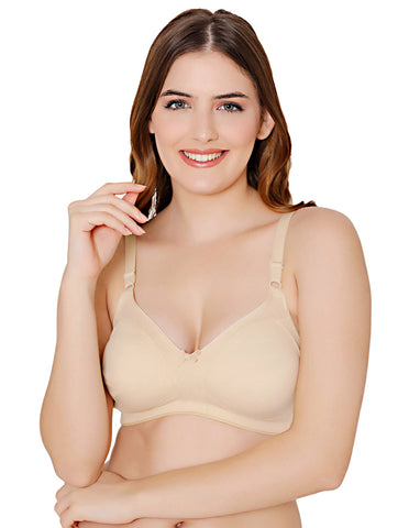Bodycare polycotton wirefree adjustable straps moulded cup non padded bra-6576S