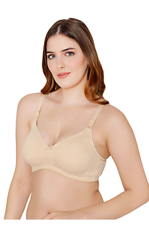 Bodycare polycotton wirefree adjustable straps moulded cup non padded bra-6576S