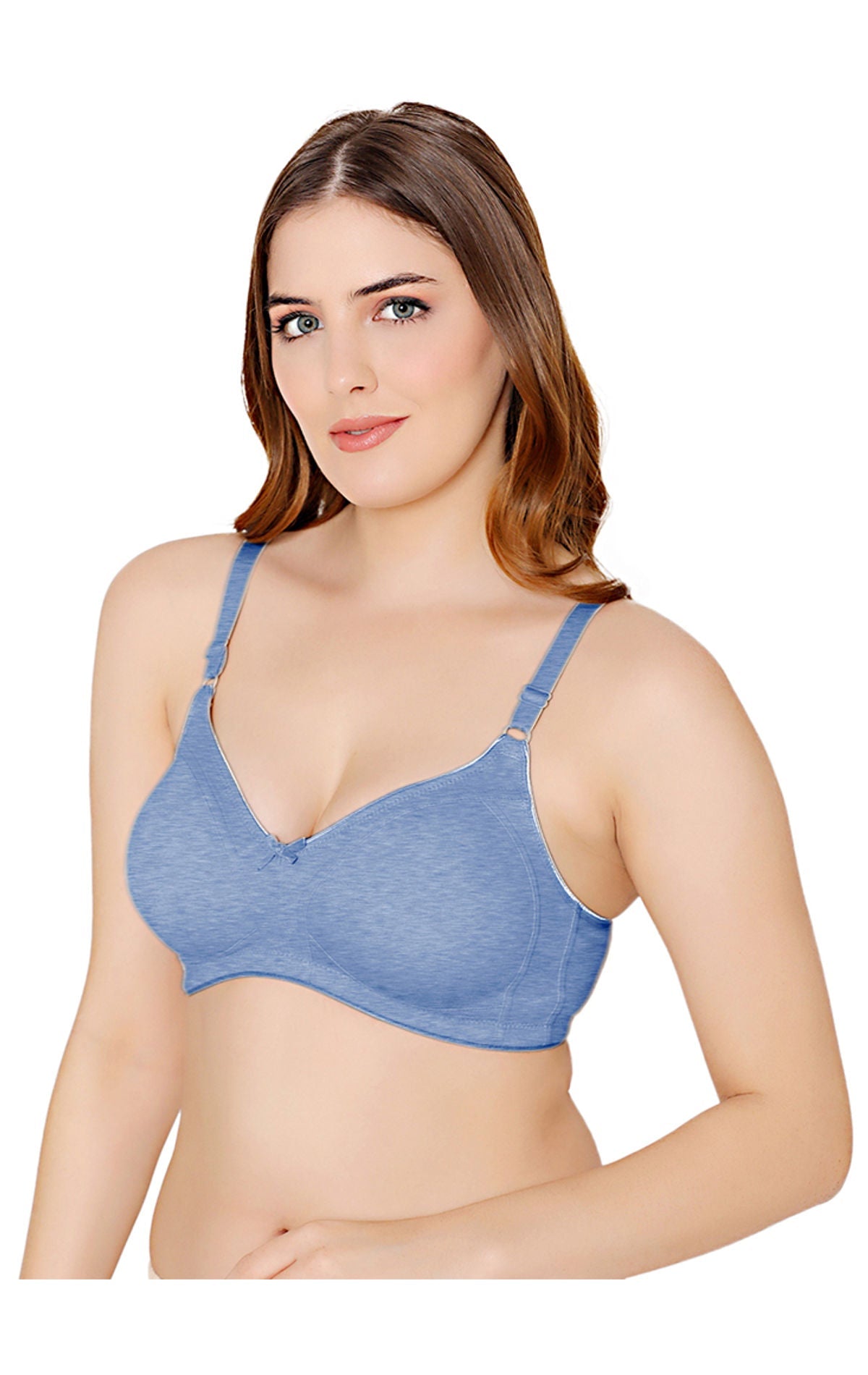 Bodycare polycotton wirefree adjustable straps moulded cup non padded bra-6576SKY