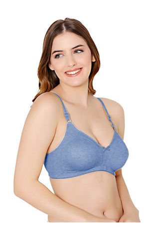 Bodycare polycotton wirefree adjustable straps moulded cup non padded bra-6576SKY