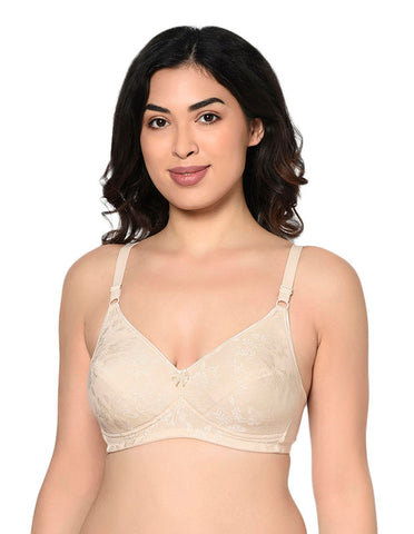 Bodycare Printed Padded Bra-6579-Skin