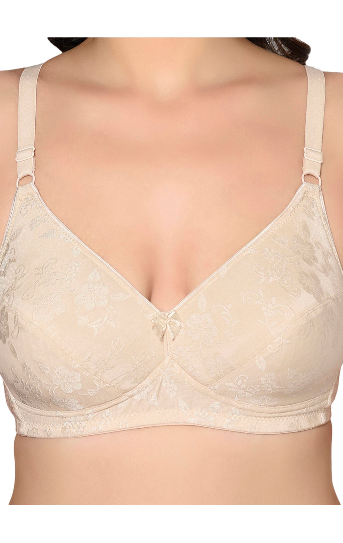 Bodycare Printed Padded Bra-6579-Skin