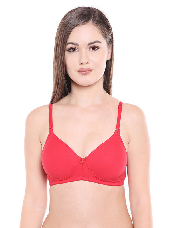 Lightly Padded Bra-6588RED with free transparent strap