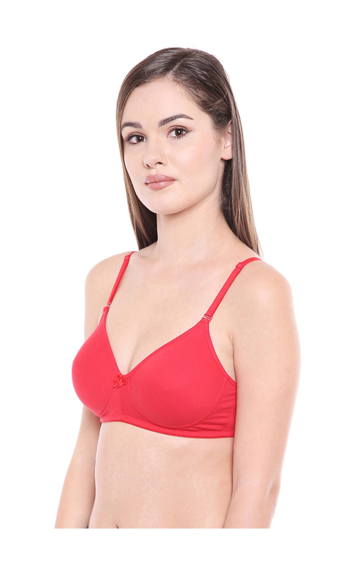 Lightly Padded Bra-6588RED with free transparent strap